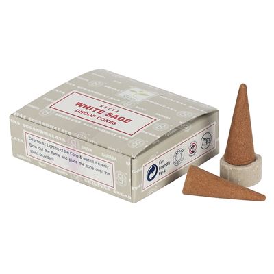 White Sage Satya Incense Dhoop Cones 12s Box